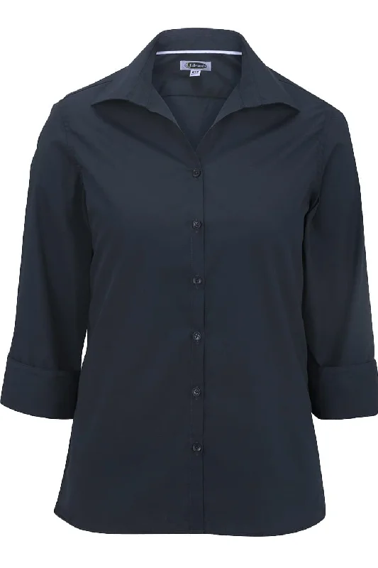 3/4 sleeves ladies' casual poplin blouse