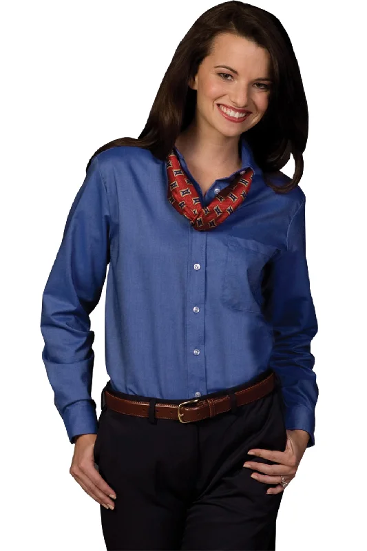 Ladies Easy Care Oxford Long Sleeve Blouse