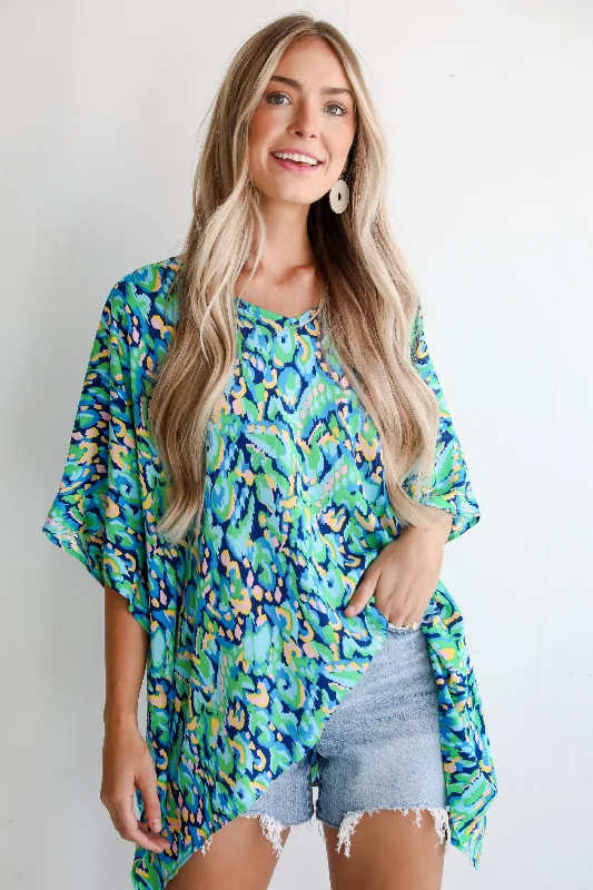 FINAL SALE - Magnificent Poise Blue Oversized Blouse