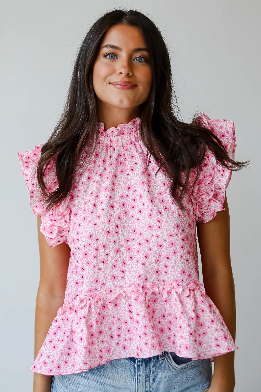 FINAL SALE - Sweetest Choice Pink Floral Blouse