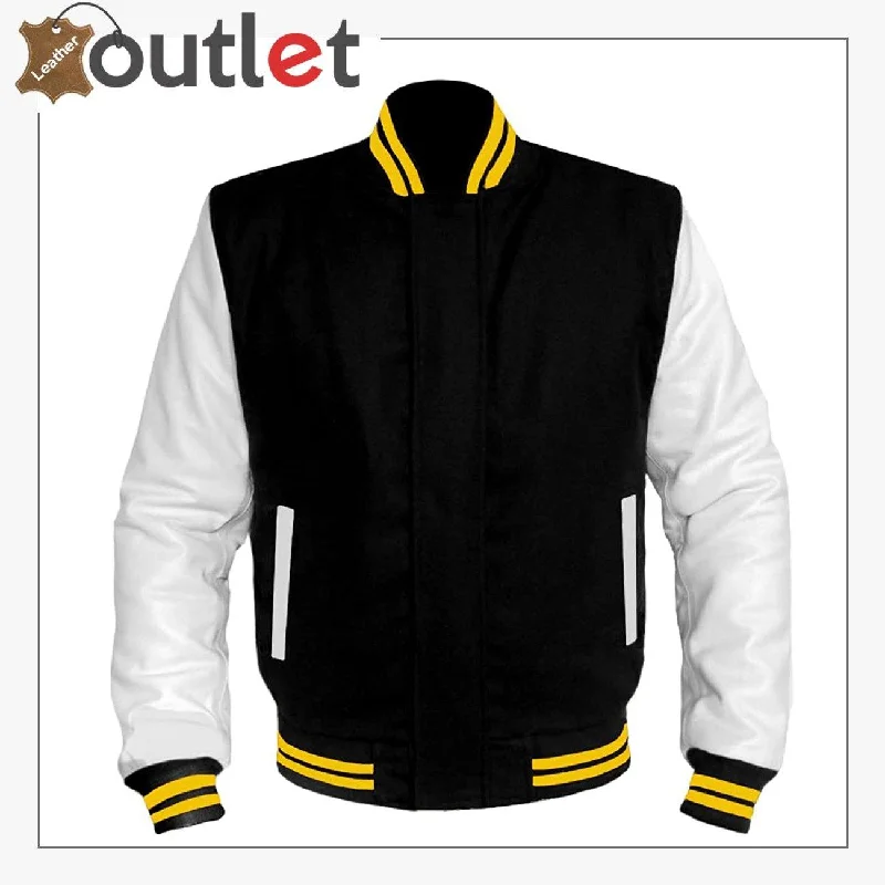 College Baseball Women Wool Leather Varsity Jacket