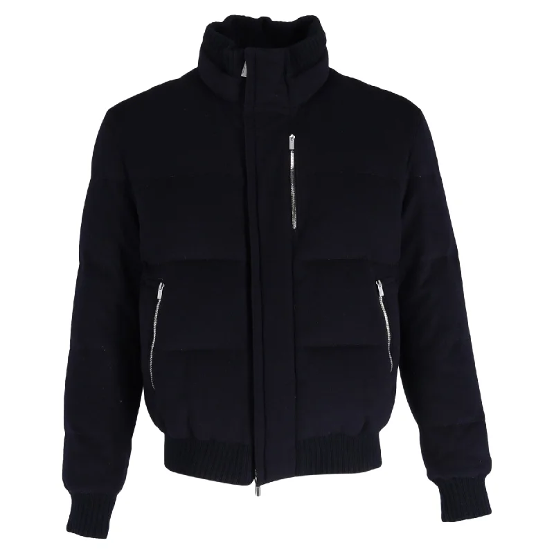 Hermès Bomber Jacket in Navy Blue Cashmere