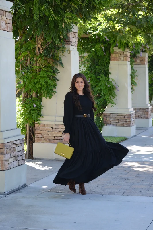 Amsterdam Black Emdroidered Maxi Dress