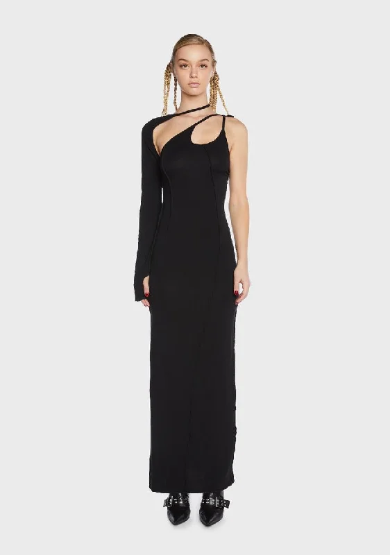 Black Cut-Out Cami Maxi Dress