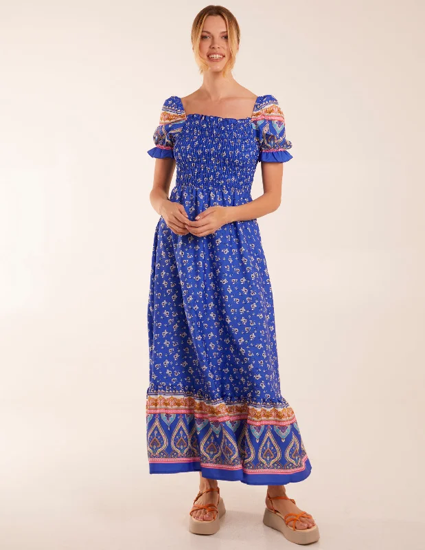 Milkmaid Shirred Floral Maxi Dress