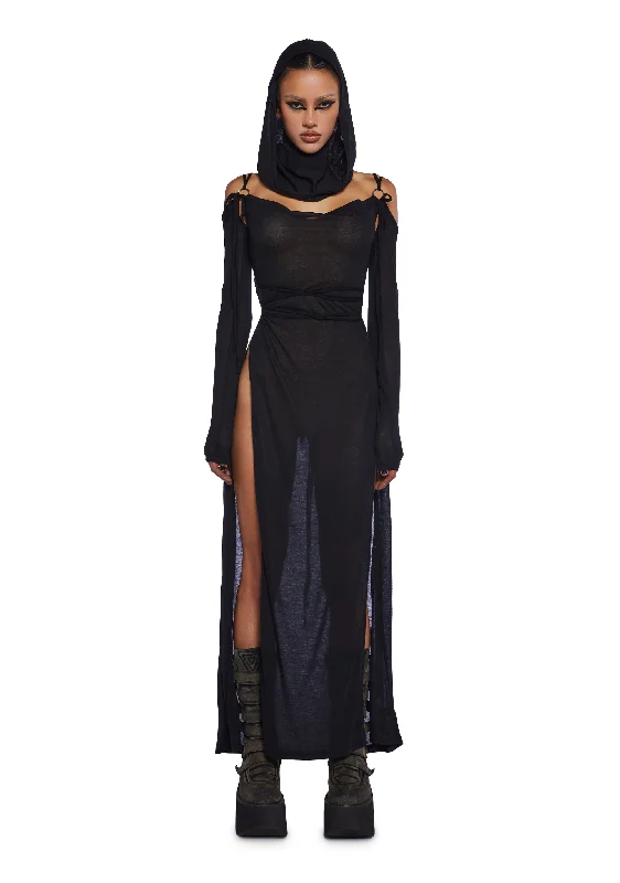 Downbeat Hooded Maxi Dress