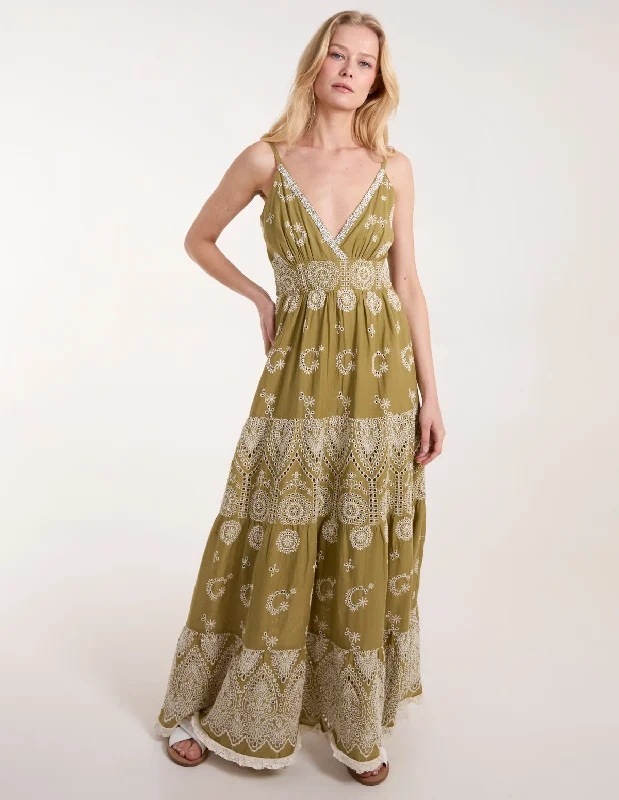 Cami Maxi Dress With Embroidery