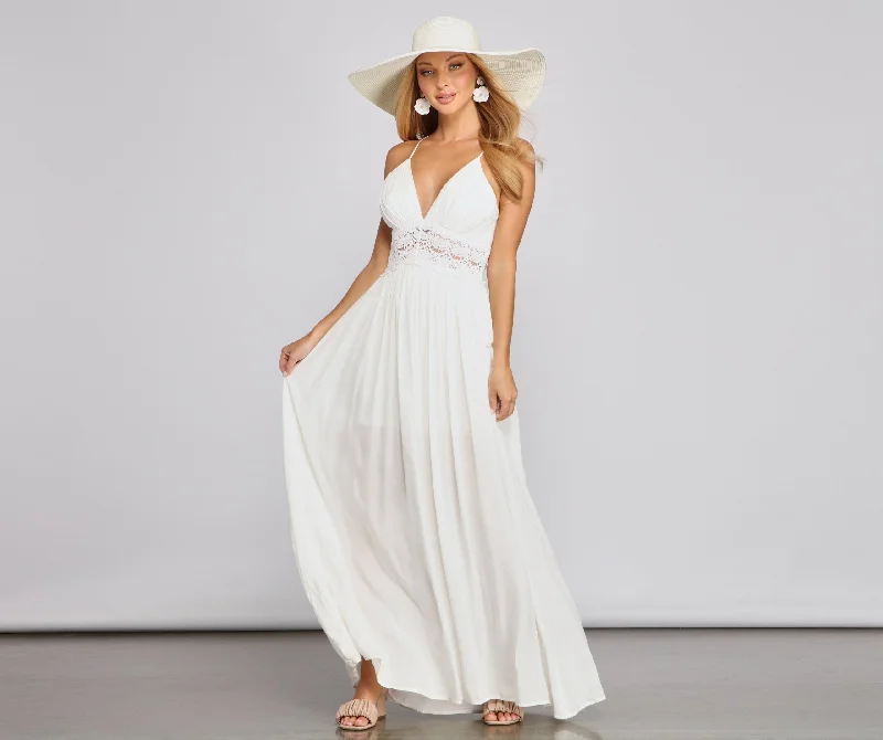 Stylish Girl Summer Charming Crochet Maxi Dress