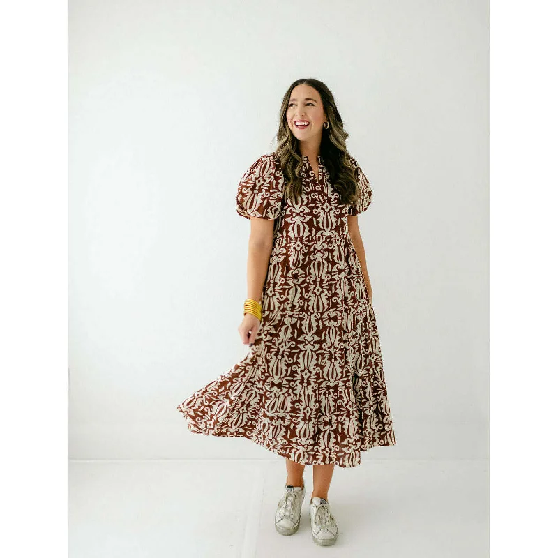 THML Brown Tiered Maxi Dress