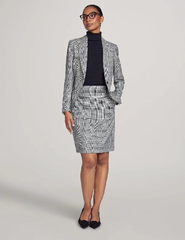 Executive Collection Plaid Jacket with Skirt