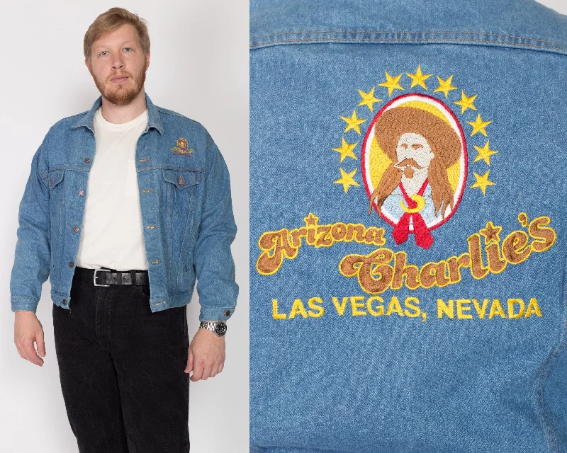 Large 90s Arizona Charlie's Las Vegas Casino Jean Jacket