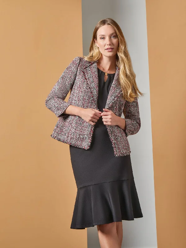 Plus Textured Tweed Jacket