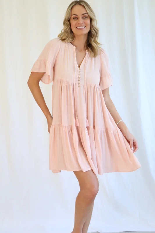 Kamira Mini Dress - Baby Pink