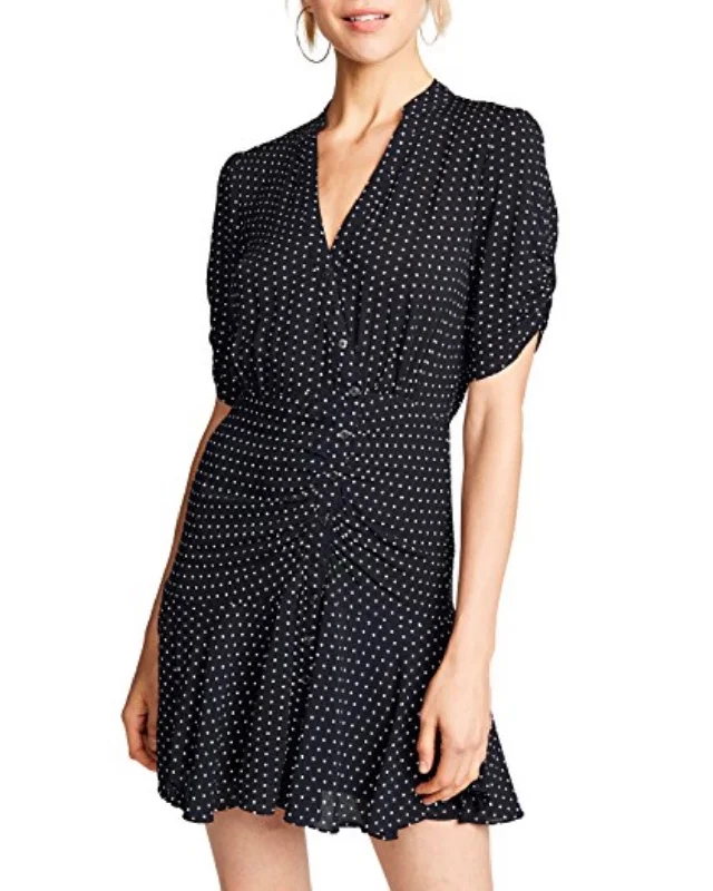 Free People - Pippa Short Sleeve Polka Dot Mini Dress in Black