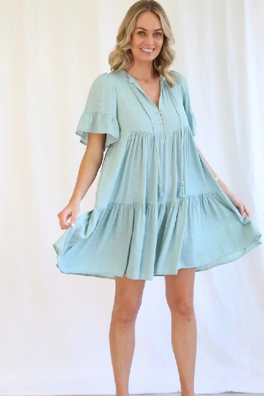 Kamira Mini Dress - Powder Blue