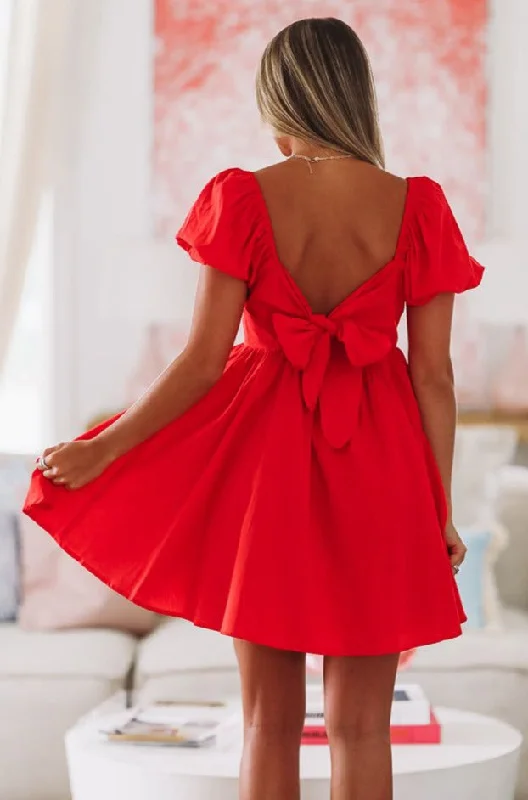 Love in the Afternoon Mini Dress - Red