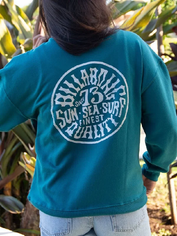 BILLABONG SUN SEA SURF WOMENS CREW SWEATSHIRT - TEAL