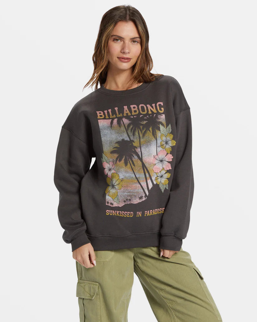 BILLABONG SUNKISSED PARADISE CREW WOMENS SWEATSHIRT - BLACK