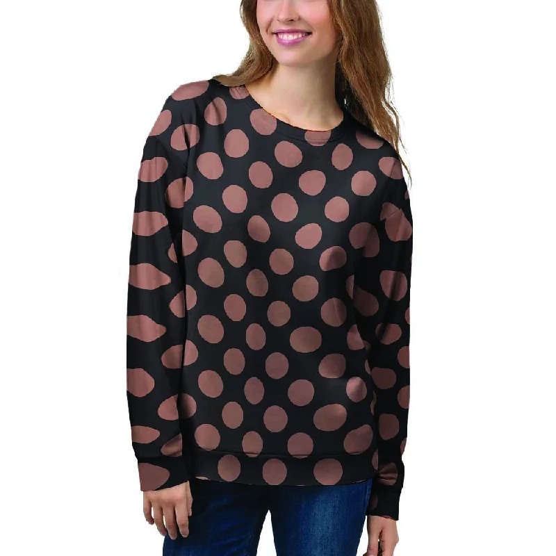 Black Brown Polka Dot Women's Sweatshirt