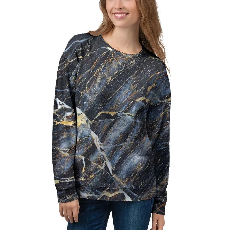 Black Gold Cracked Marble Women's Sweatshirt