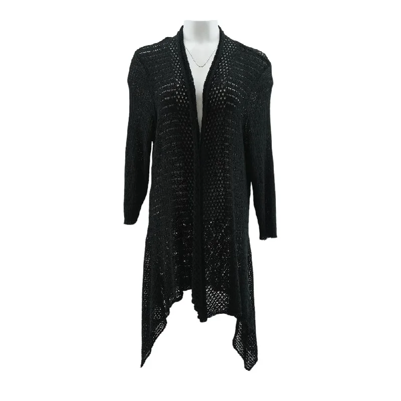 Black Solid Cardigan Sweater