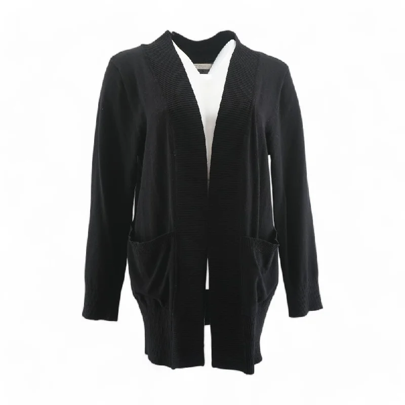 Black Solid Cardigan Sweater