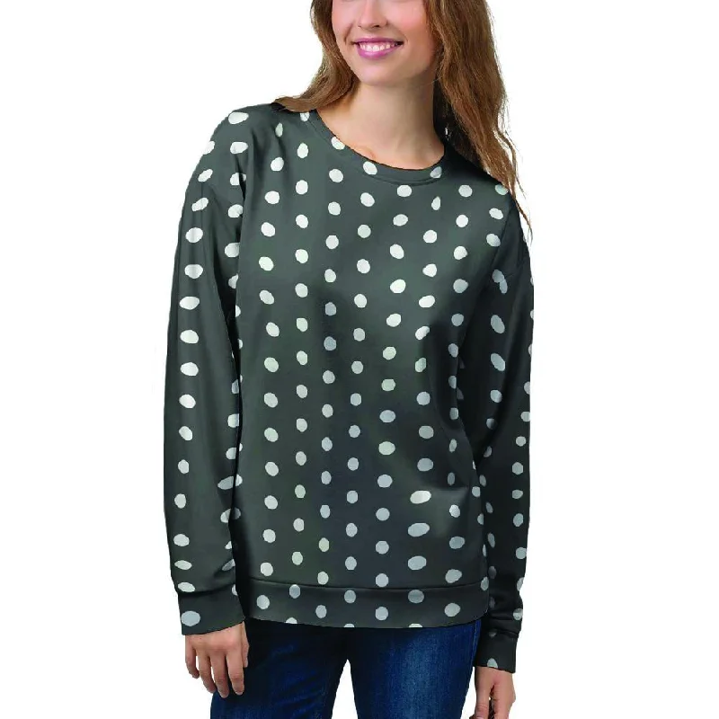 Black Tiny Polka Dot Women's Sweatshirt