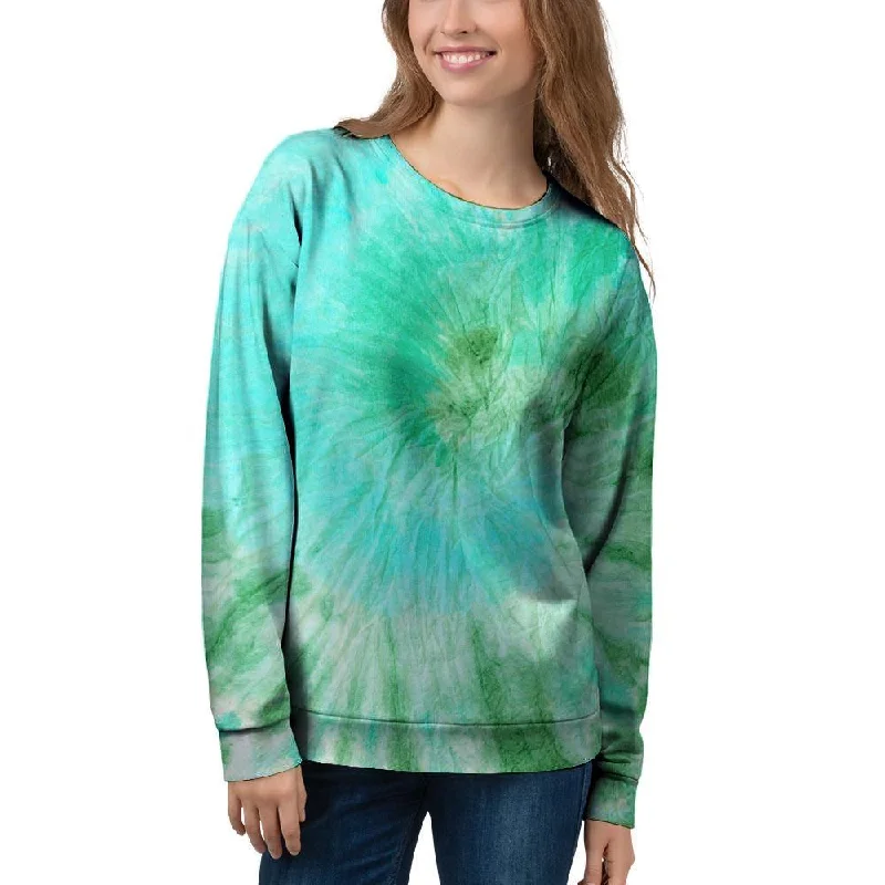 Blue And Green Tie Dye Women's Sweatshirt