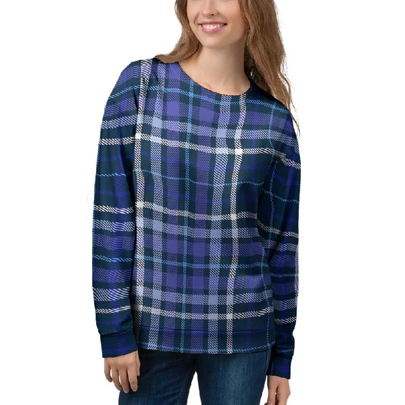 Blue Plaid Tartan Women's Sweatshirt