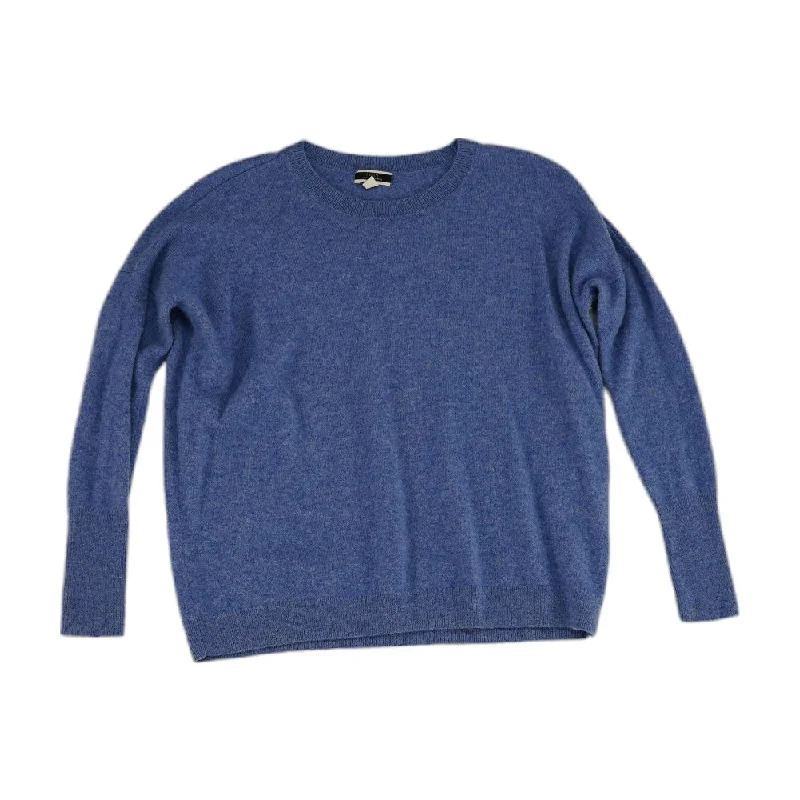 Blue Solid Pullover Sweater