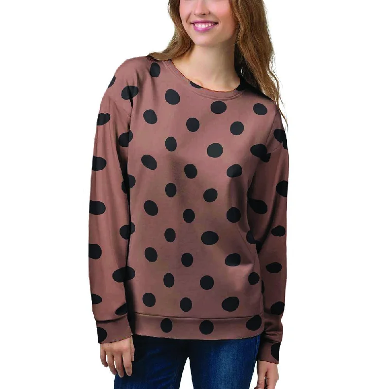 Brown And Black Polka Dot Women's Sweatshirt