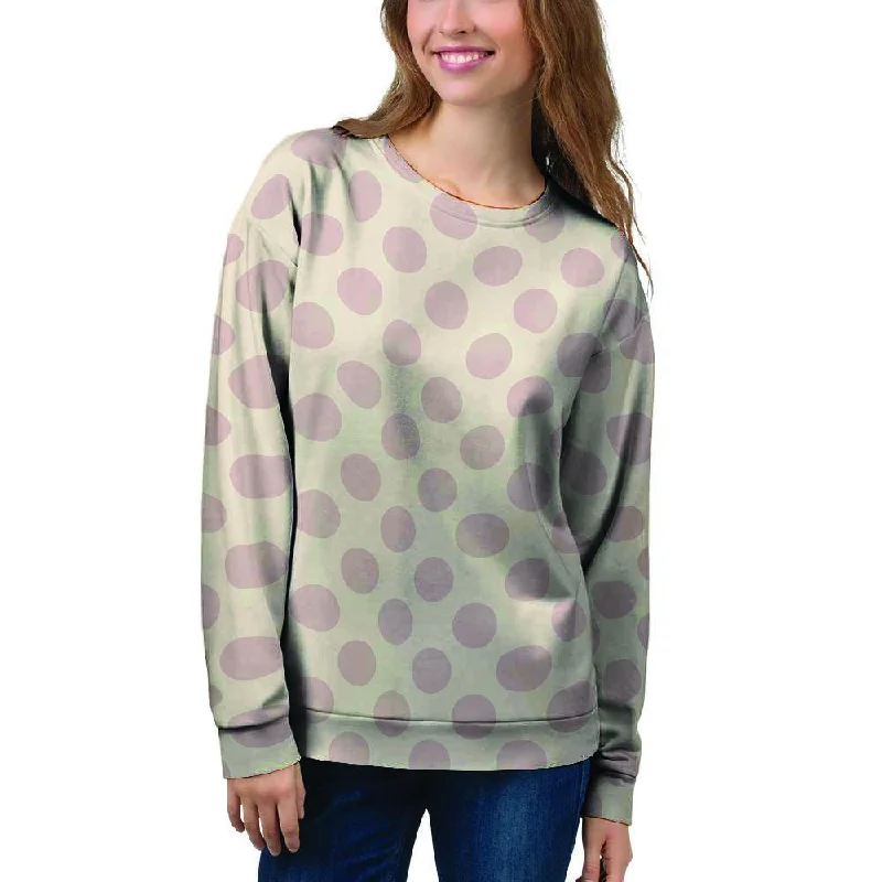 Brown And Cream Polka Dot Women's Sweatshirt