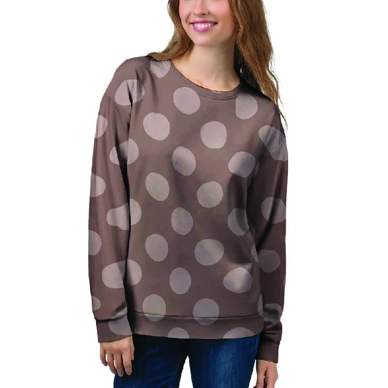 Brown And Tan Polka Dot Women's Sweatshirt