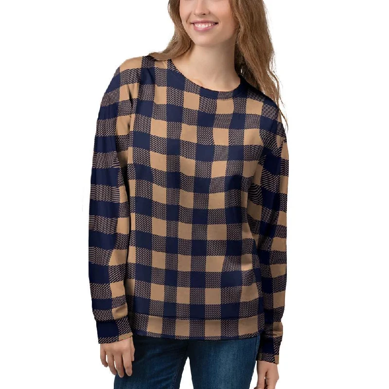 Brown Plaid Women's Sweatshirt