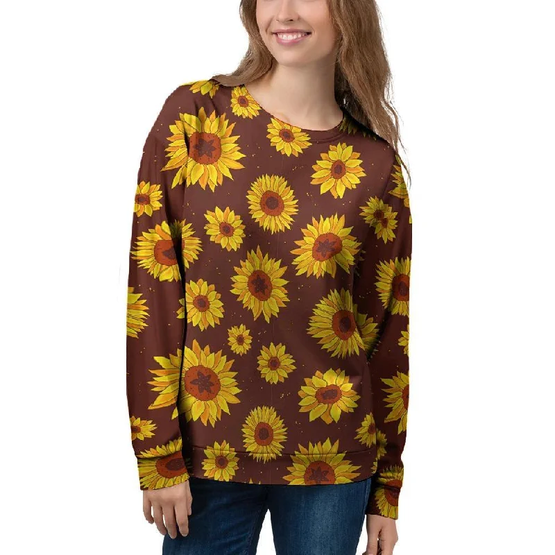 Brown Sunflower Women's Sweatshirt