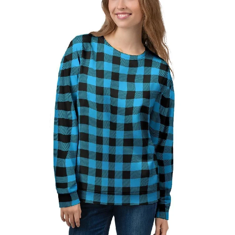 Buffalo Plaid Blue Print Women's Sweatshirt