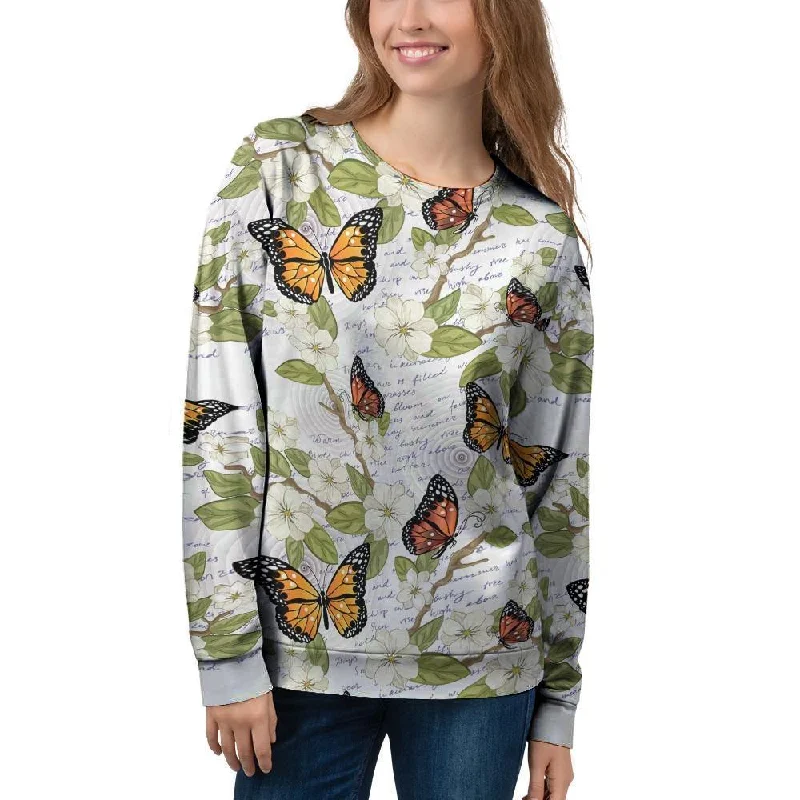 Butterfly Floral Print Women's Sweatshirt