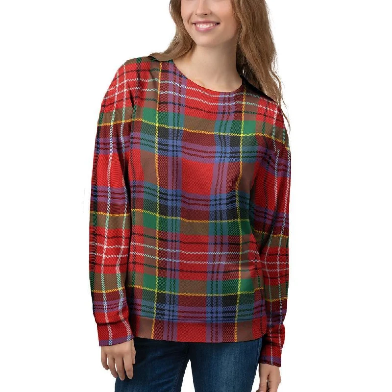 Caledonia Red Plaid Tartan Women's Sweatshirt