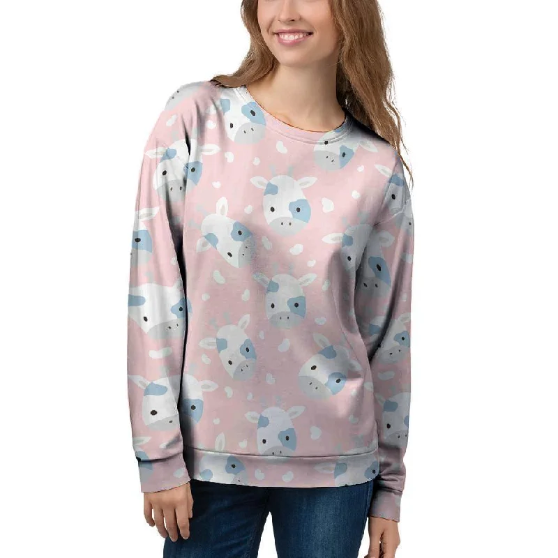 Cartoon Cow Print Women's Sweatshirt