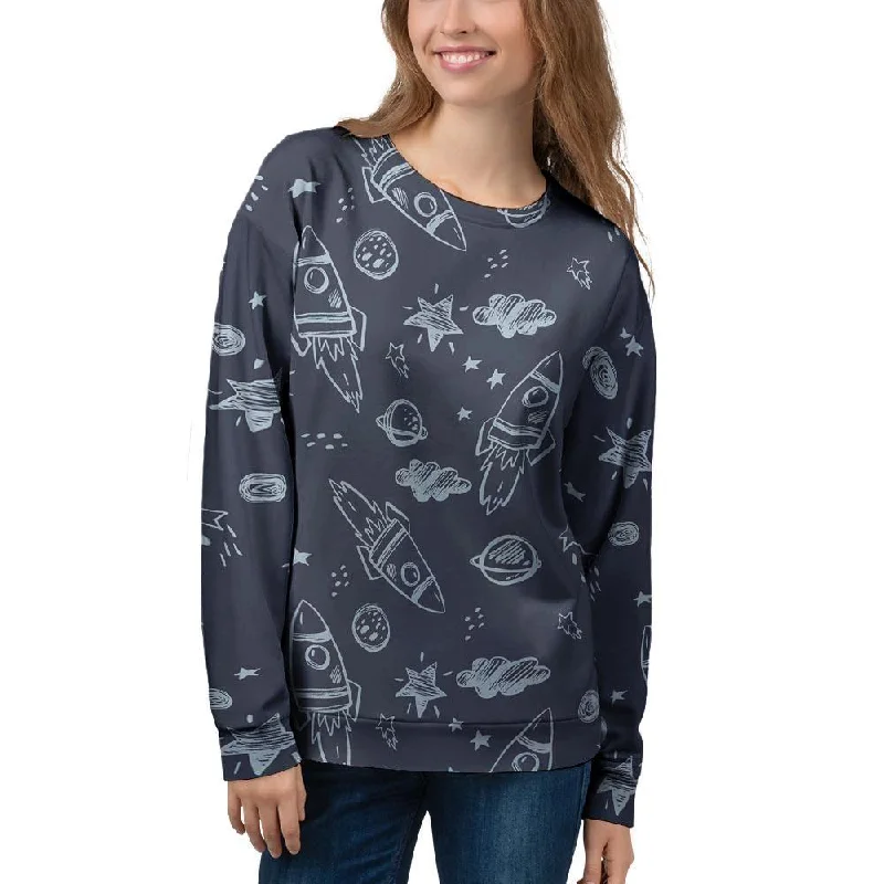 Cartoon Galaxy Space Women's Sweatshirt