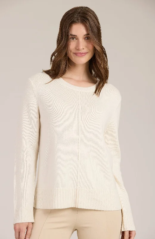 Cashmere Center Stitch Sweater - Ivory