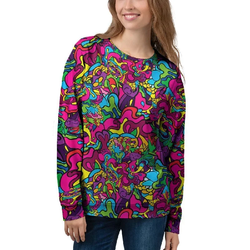 Cat Hippie Psychedelic Women's Sweatshirt