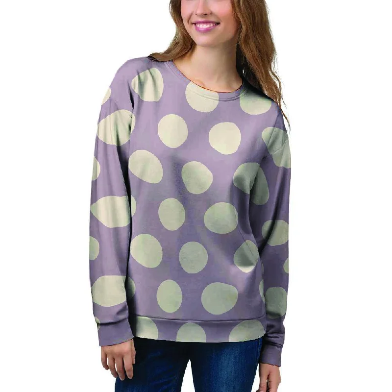 Chocolate Brown Polka Dot Women's Sweatshirt