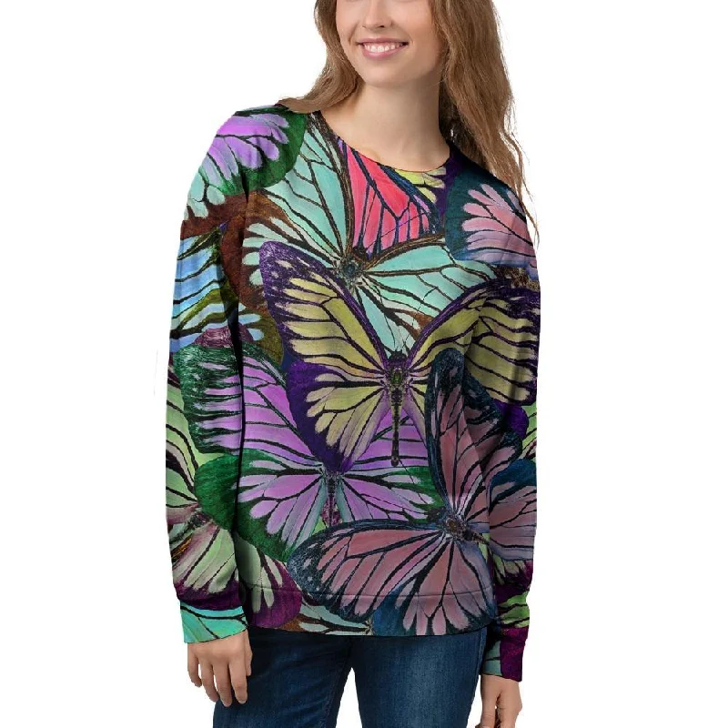 Colorful Butterfly Print Women's Sweatshirt