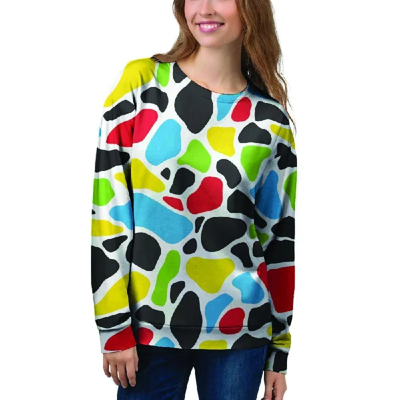 Colorful Cow Print Women's Sweatshirt