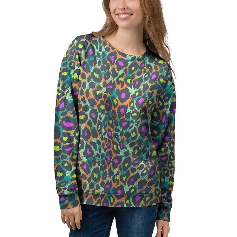 Colorful Neon Leopard Women's Sweatshirt