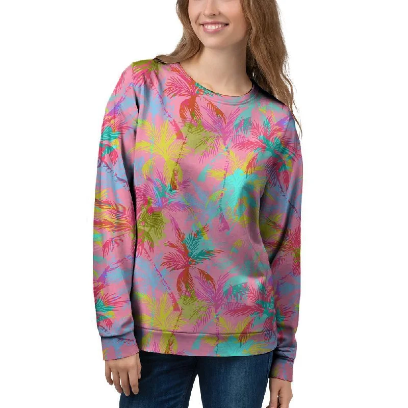 Colorful Palm Tree Hawaiian Print Women's Sweatshirt