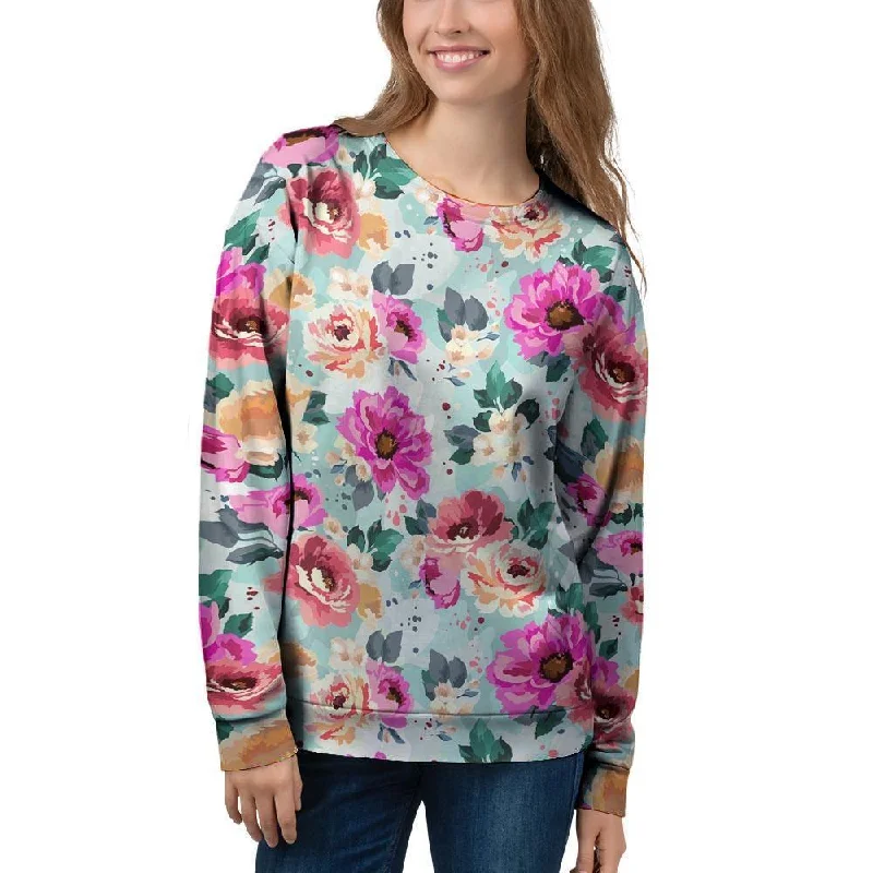 Colorful Rose Floral Women's Sweatshirt