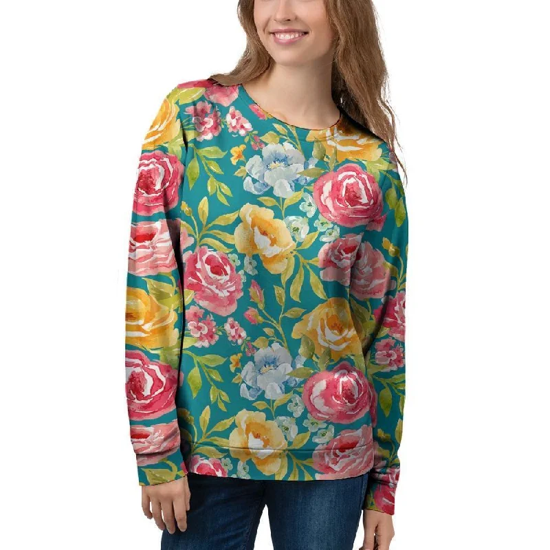 Colorful Rose Flower Women's Sweatshirt