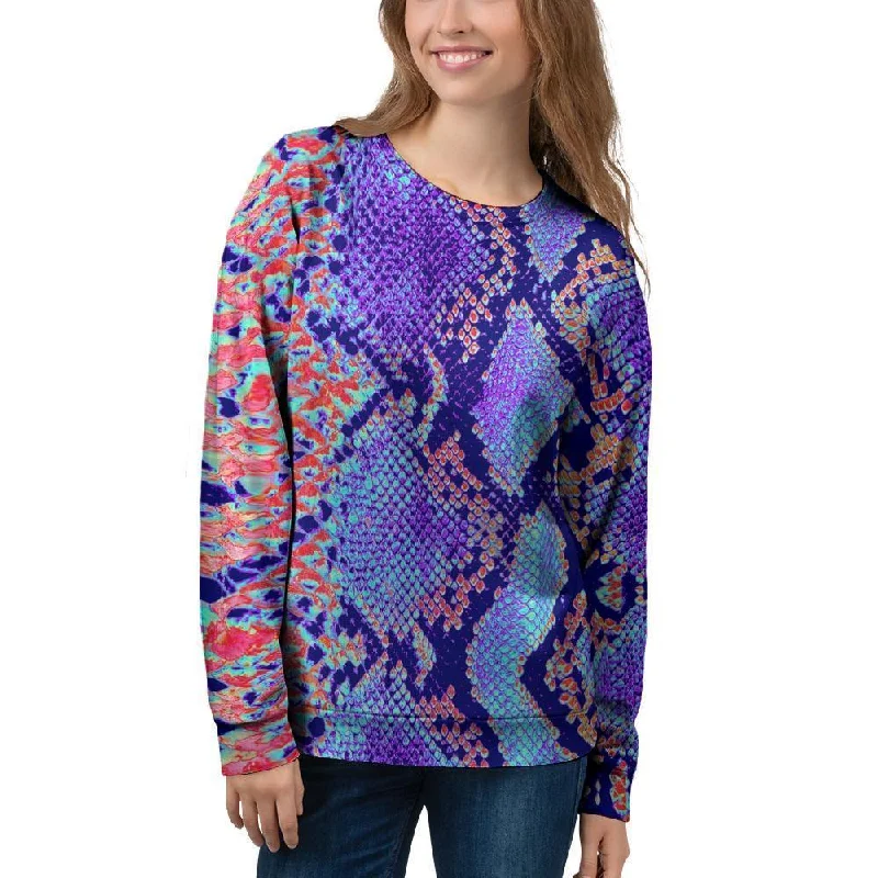 Colorful Snakeskin Print Women's Sweatshirt